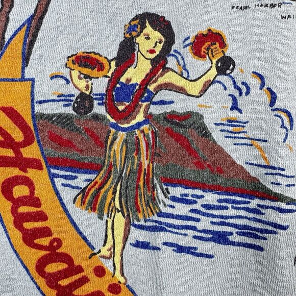 VTG Reyn Spooner T Shirt Men L Hawaiian Hula Dancer Single Stitch Double Sided - Picture 12 of 15